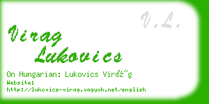 virag lukovics business card